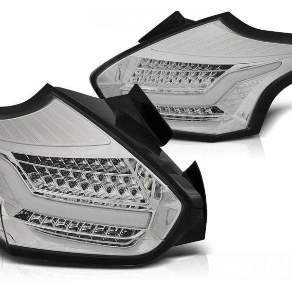 Комплект тунинг LED стопове за Ford Focus III хечбек след 2015 година с хром основа , ляв и десен