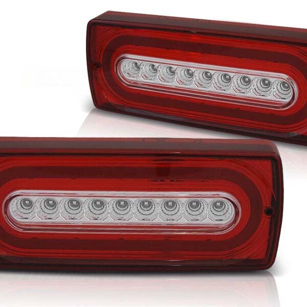 Комплект тунинг LED стопове за Mercedes G класа W463 1990-2018 червено/бели, ляв и десен