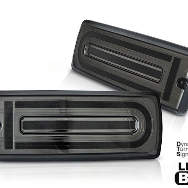 Комплект тунинг LED стопове за Mercedes G класа W463 1990-2018 с опушена основа, с динамичен мигач, ляв и десен