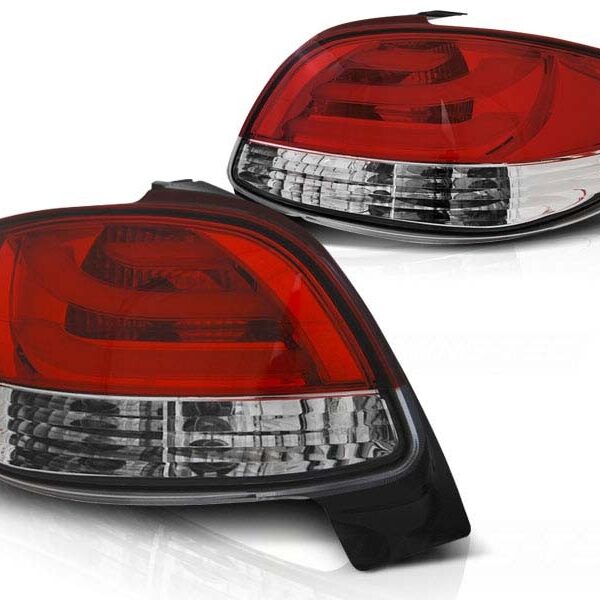 Комплект тунинг LED стопове за Peugeot 206 след 10.1998 година черно/бели , ляв и десен