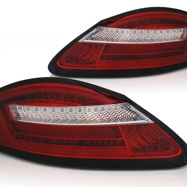 Комплект тунинг LED стопове за Porsche Boxster 987/Cayman 2005-2008 червено/бели , ляв и десен