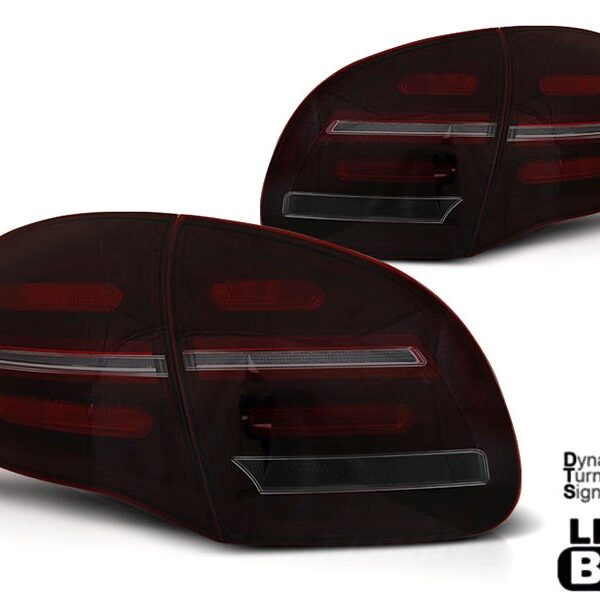 Комплект LED стопове за Porsche Cayenne 2010-2015, черно, червено опушена основа, ляв и десен