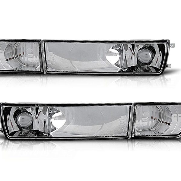 Комплект тунинг мигачи в бронята за VW Golf III 1991-1997/Vento 1992-1998 с хром основа ляв + десен