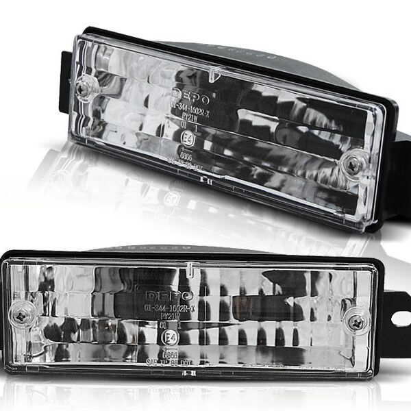 Комплект тунинг мигачи към фара за BMW серия 3 E30 седан/комби/купе/кабрио 1987-1994 с хром основа ляв + десен