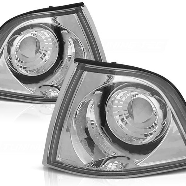 Комплект тунинг мигачи към фара за BMW серия 3 E36 седан/комби/компакт 1990-1999 с хром основа ляв + десен