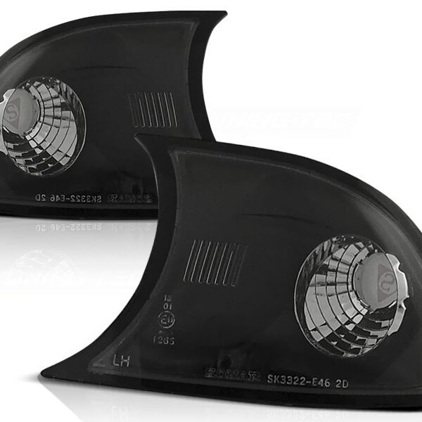 Комплект тунинг мигачи към фара за BMW серия 3 E46 купе 1999-2001 с черна основа ляв + десен