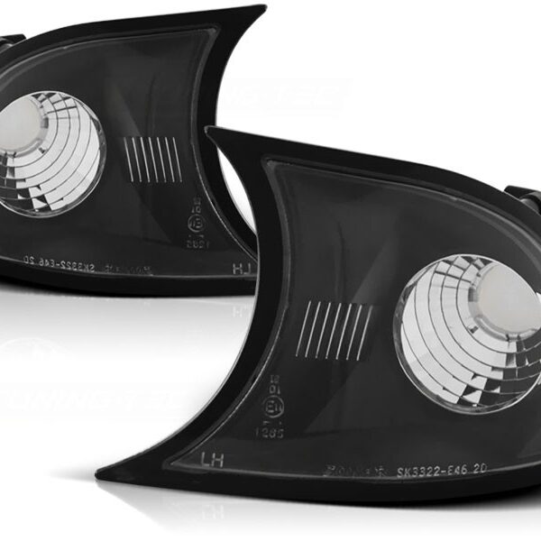 Комплект тунинг мигачи към фара за BMW серия 3 E46 купе 2001-2003 с черна основа ляв + десен