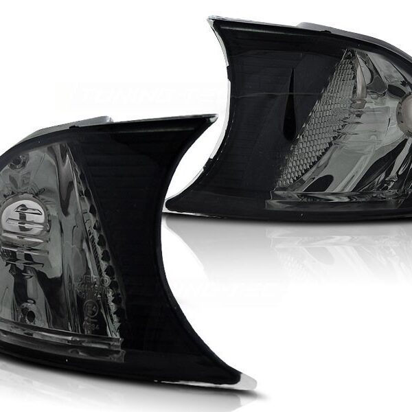 Комплект тунинг мигачи към фара за BMW серия 3 E46 купе/кабрио 2001-2003 опушени ляв + десен