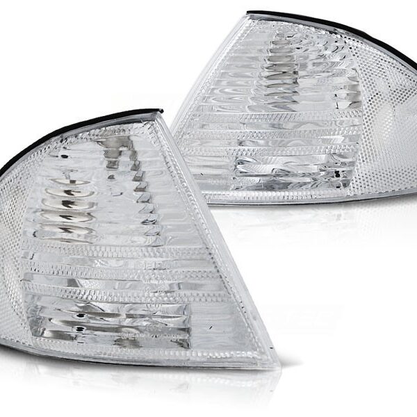 Комплект тунинг мигачи към фара за BMW серия 3 E46 седан/комби 1998-2001 с хром основа ляв + десен