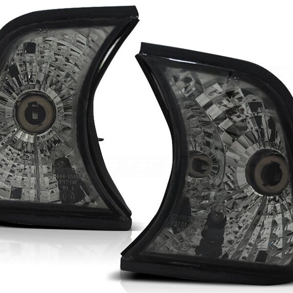 Комплект тунинг мигачи към фара за BMW серия 5 E34 1988-1995 опушени ляв + десен