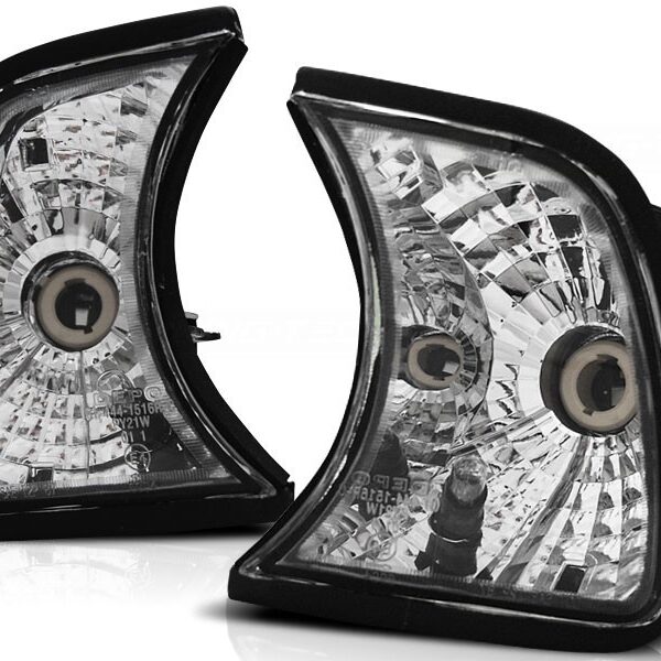 Комплект тунинг мигачи към фара за BMW серия 5 E34 1988-1995 с хром основа ляв + десен