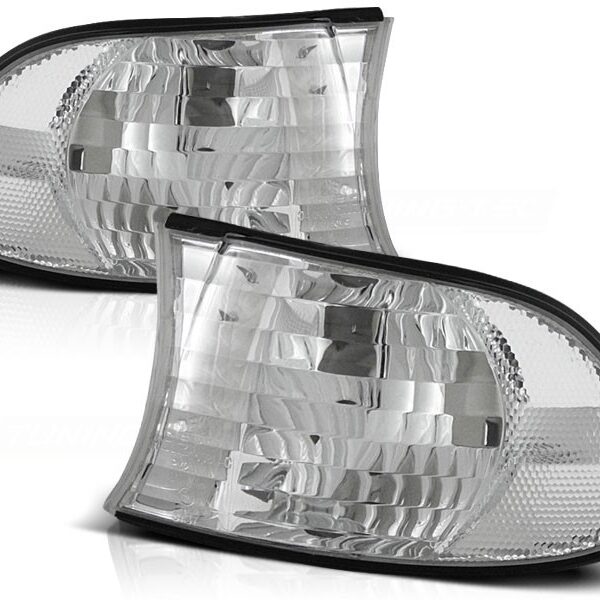 Комплект тунинг мигачи към фара за BMW серия 7 E38 1998-2001 с хром основа ляв + десен