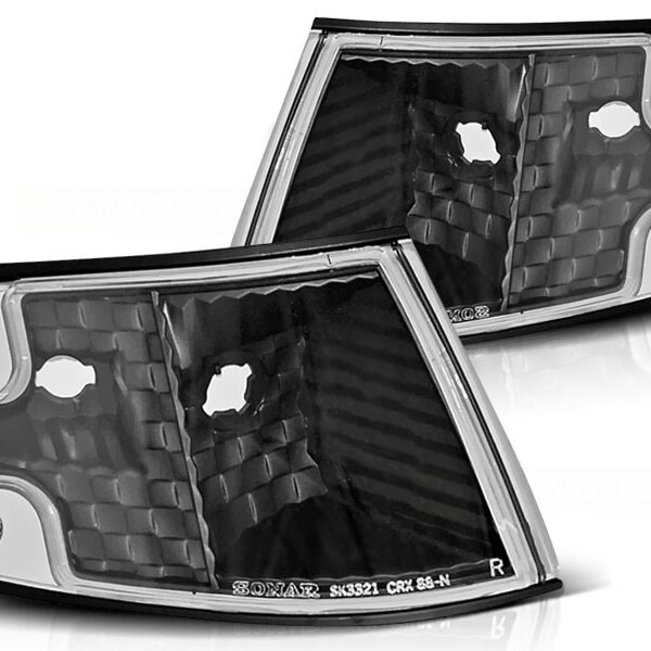 Комплект тунинг мигачи към фара за Honda CRX 1987-1989 с черна основа ляв + десен