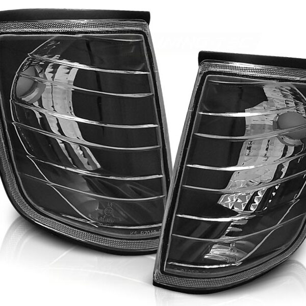 Комплект тунинг мигачи към фара за Mercedes E класа W124 1985-1995 с черна основа ляв + десен