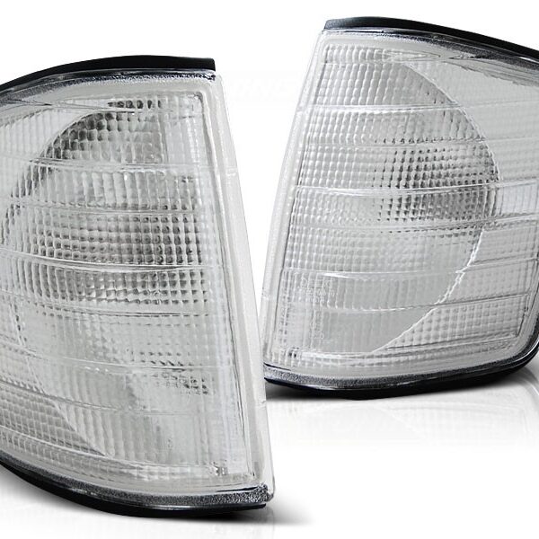 Комплект тунинг мигачи към фара за Mercedes C класа W201/190 1982-1993 с хром основа ляв + десен