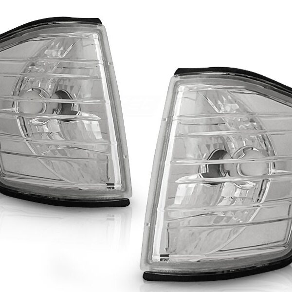 Комплект тунинг мигачи към фара за Mercedes C класа W201/190 1982-1993 с хром основа ляв + десен