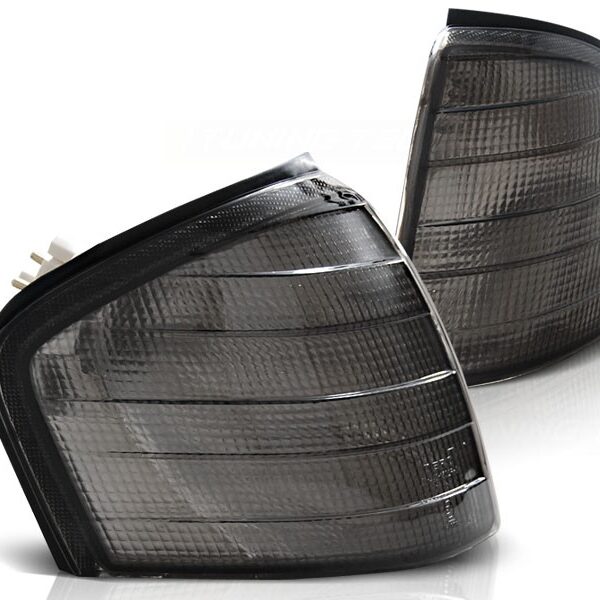 Комплект тунинг мигачи към фара за Mercedes C класа W202 1993-2000 с черна основа ляв + десен