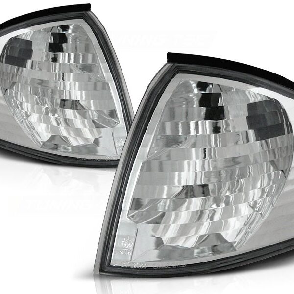 Комплект тунинг мигачи към фара за Mercedes C класа W202 1993-2000 с хром основа ляв + десен