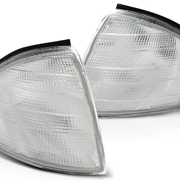 Комплект тунинг мигачи към фара за Mercedes C класа W202 1993-2000 с хром основа ляв + десен