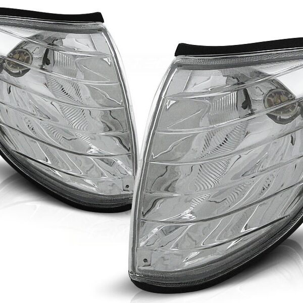 Комплект тунинг мигачи към фара за Mercedes S класа W140 1991-1998 с хром основа ляв + десен