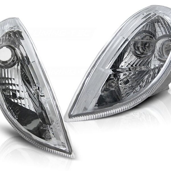 Комплект тунинг мигачи към фара за Mercedes SLK R170 1996-2004 с хром основа ляв + десен