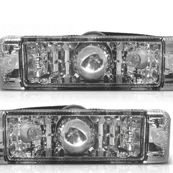 Комплект тунинг LED мигачи в бронята за VW Golf I 1974-1983/Golf II 1983-1991/Jetta 1984-1991 с хром основа ляв + десен