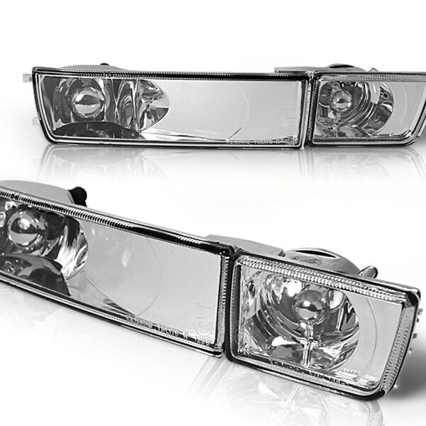 Комплект тунинг LED мигачи в бронята за VW Golf III 1991-1997/Vento 1992-1998 с хром основа ляв + десен