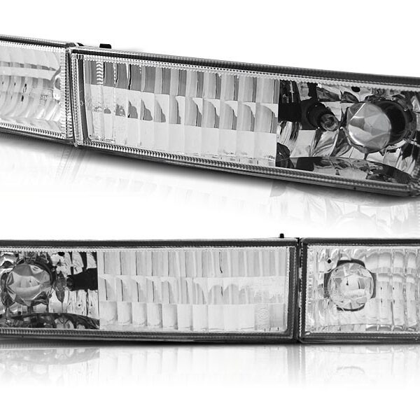 Комплект тунинг мигачи в бронята за VW Golf III 1991-1997/Vento 1992-1998 с хром основа ляв + десен