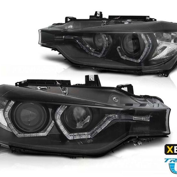 Комплект тунинг ксенонови фарове за BMW серия 3 F30,F31 2011-2015 с черна основа, ляв и десен за модели без AFS функция