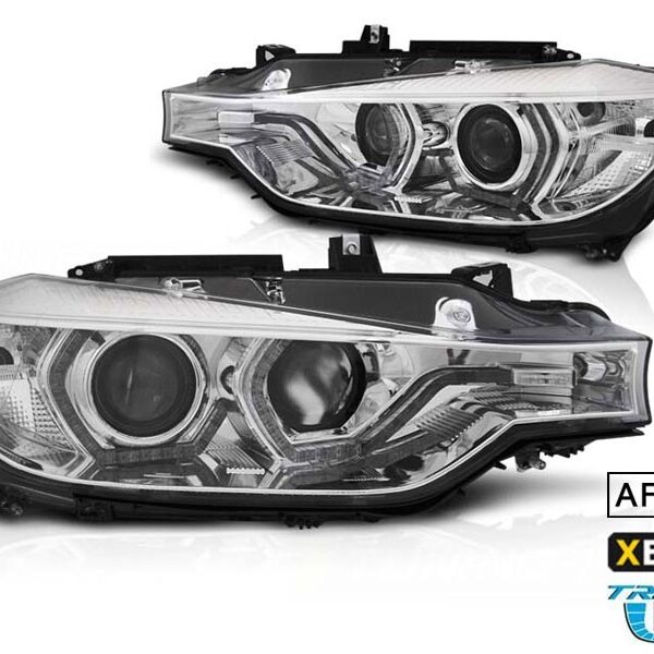 Комплект тунинг ксенонови фарове за BMW серия 3 F30,F31 2011-2015 с хром основа, ляв и десен за модели с AFS функция