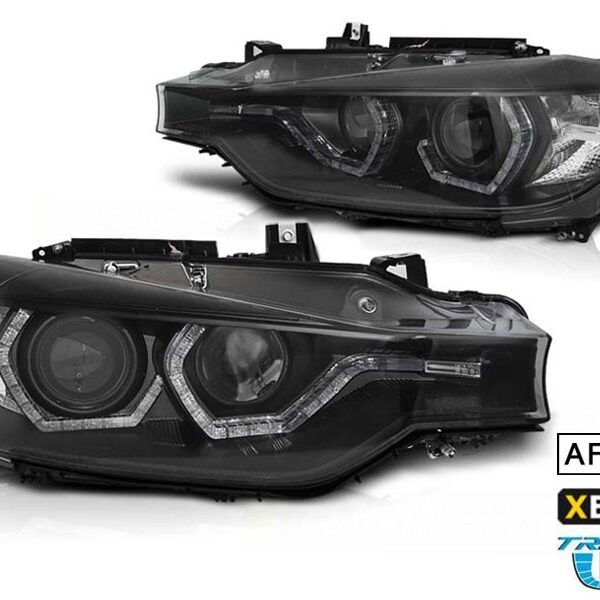 Комплект тунинг ксенонови фарове за BMW серия 3 F30,F31 2011-2015 с черна основа, ляв и десен за модели с AFS функция